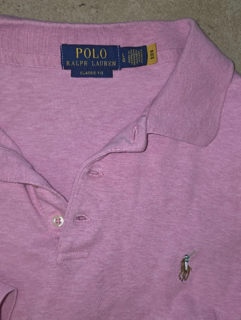 Polo by Ralph Lauren Men’s Heather Pink Polo Shirt with Pony Logo
